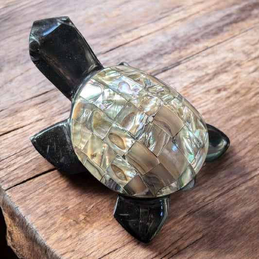 Abalone Shell And Onyx Turtle