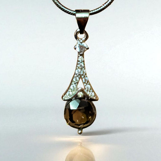 Brown Topez Pendant Necklace