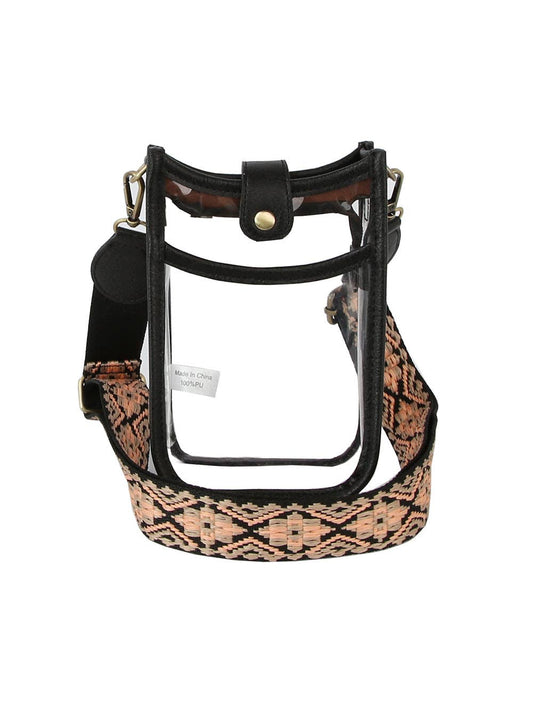 Crossbody Transparent Purse with Guitar Strap