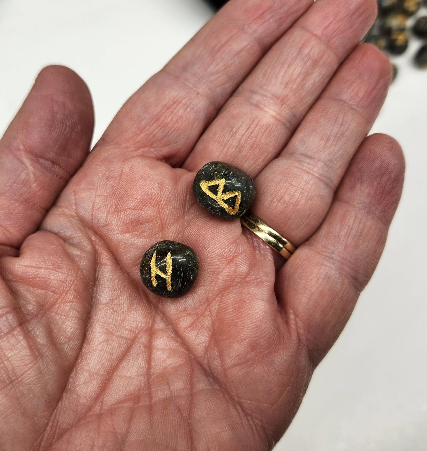 Labradorite Rune Sets with Velvet Pouch