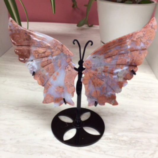 Cotton Candy Agate Butterfly