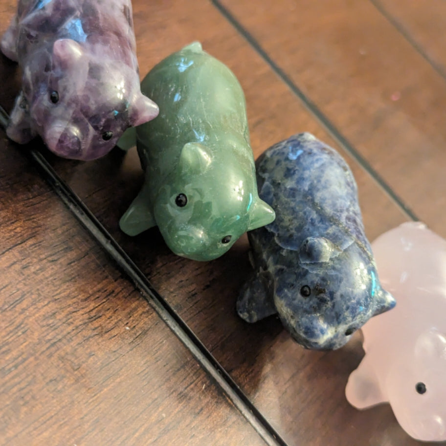 Rose Quartz Pig Carving