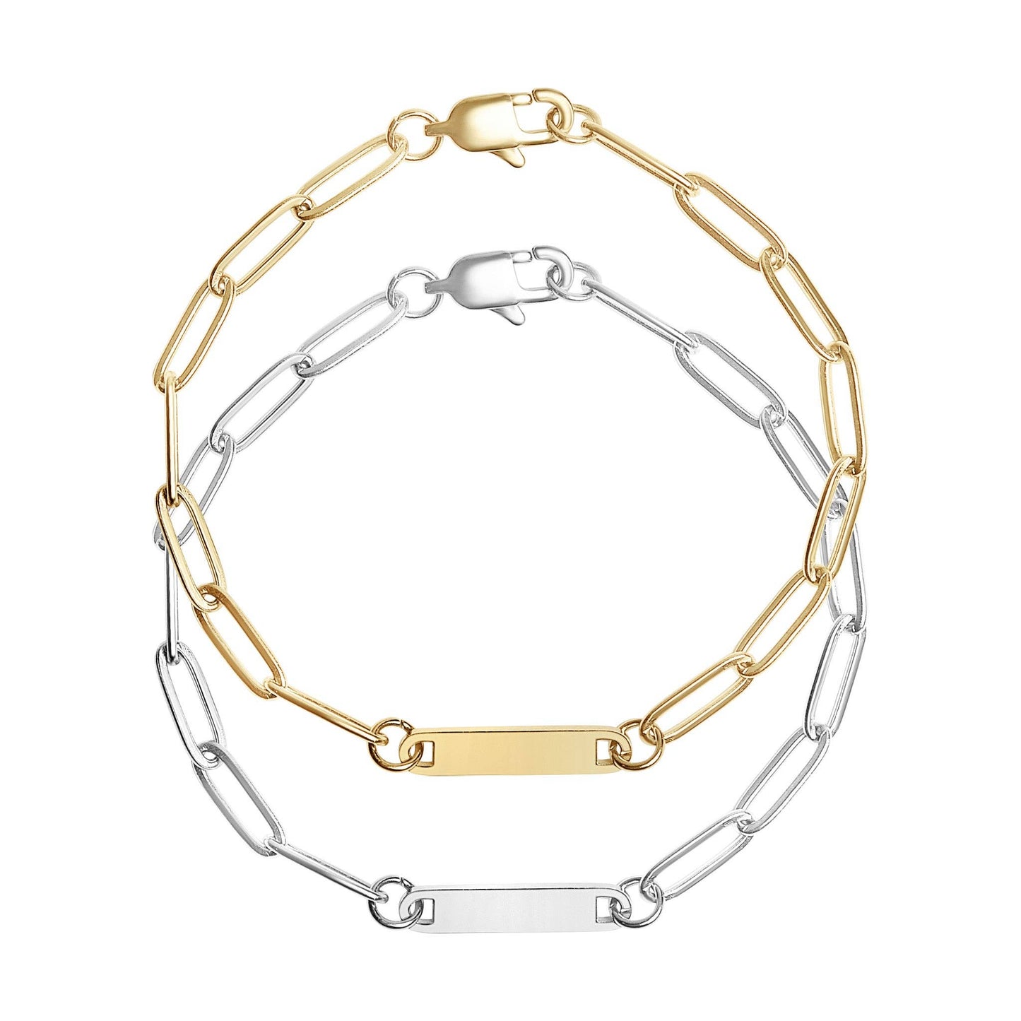 Engravable Paperclip Bar Bracelet