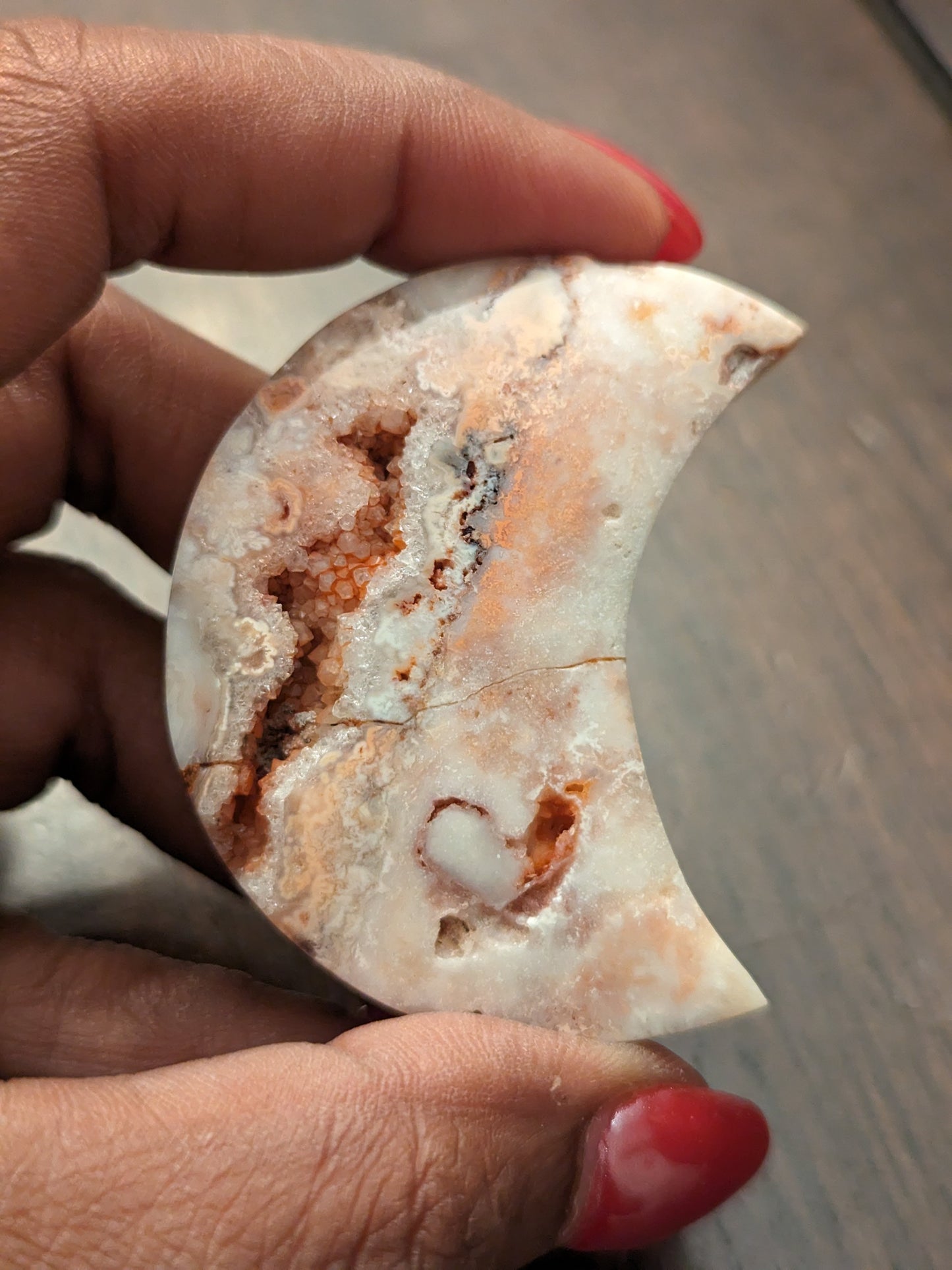 Indonesian Pink Lace Agate Moon
