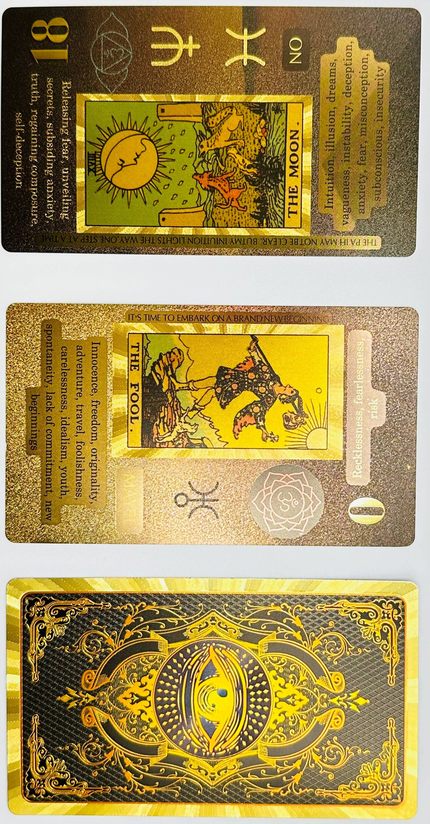 Gold Foil PVC Tarot Cards with Instruction Booklet