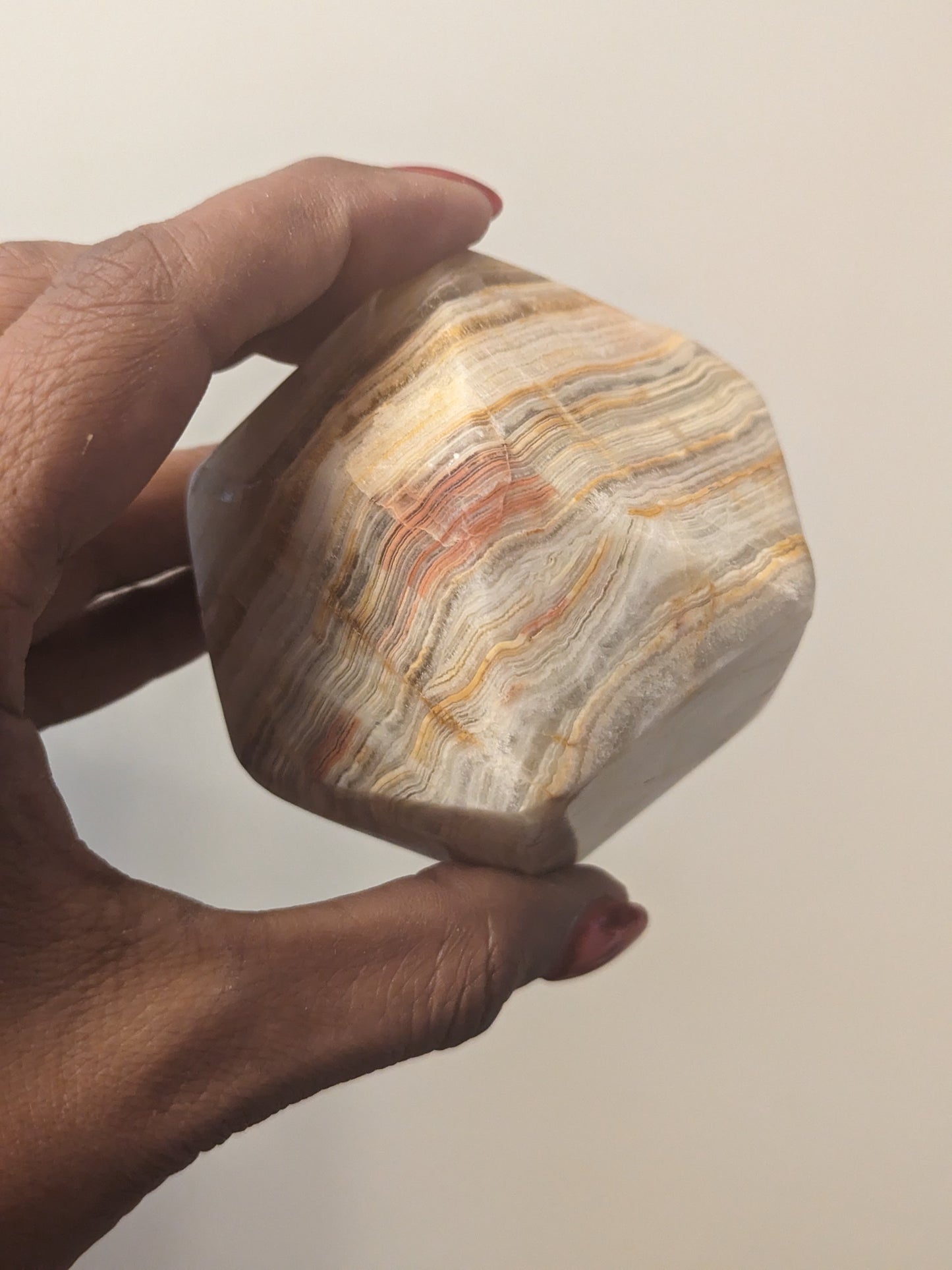 Banded Calcite "Green Onyx" Tetradecahedron