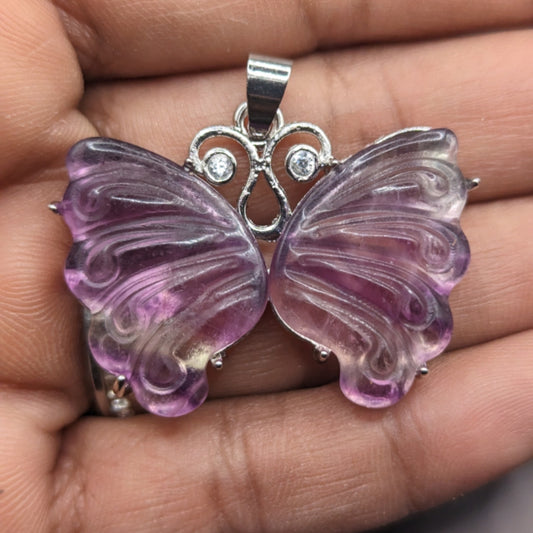 Fluorite Butterfly Pendant