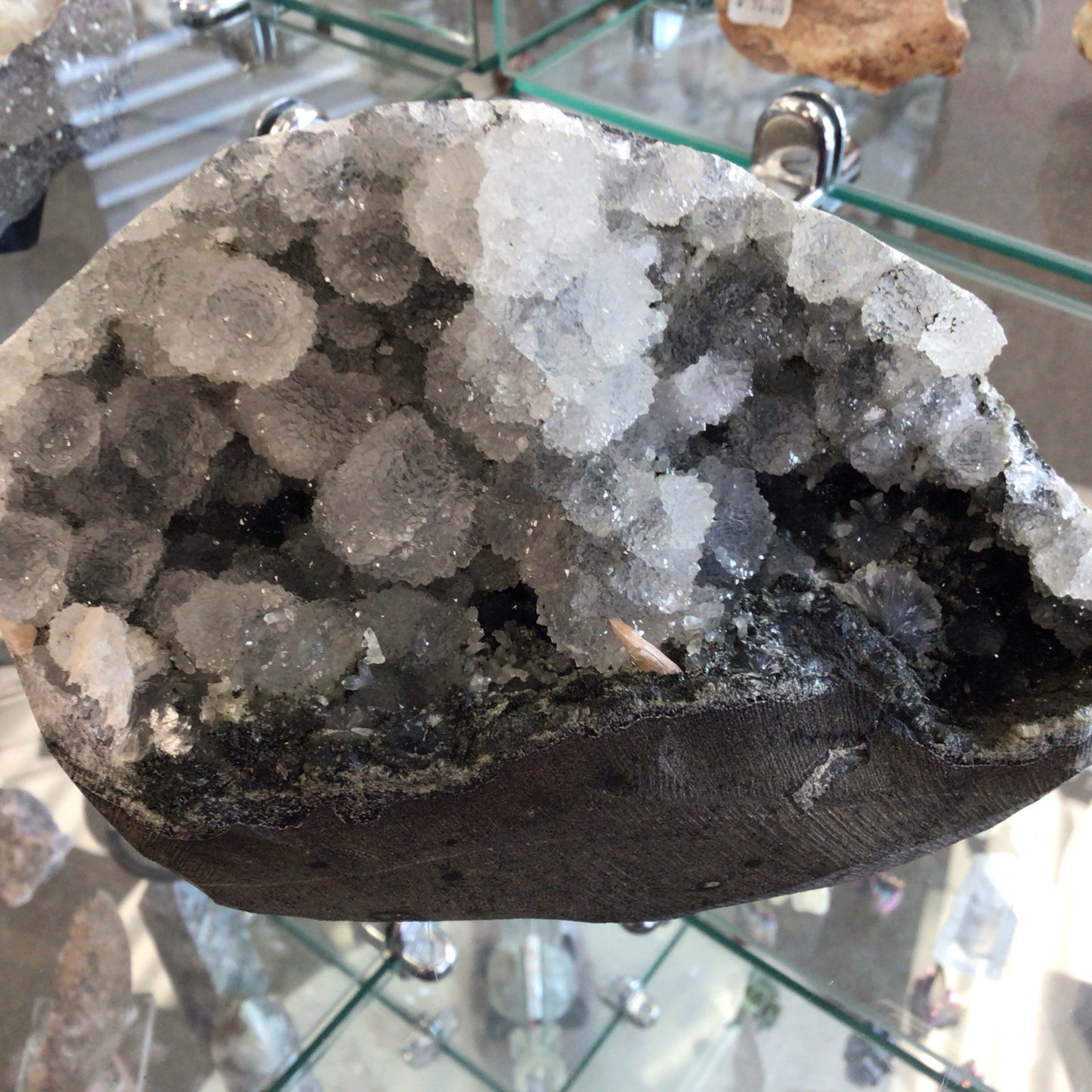 Botryoidal Blue Chalcedony w/ Druzy Quartz #398856