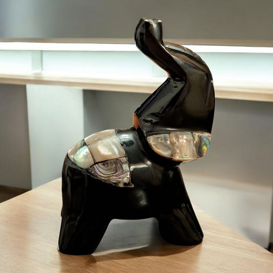 Abalone Shell and Onyx Elephant
