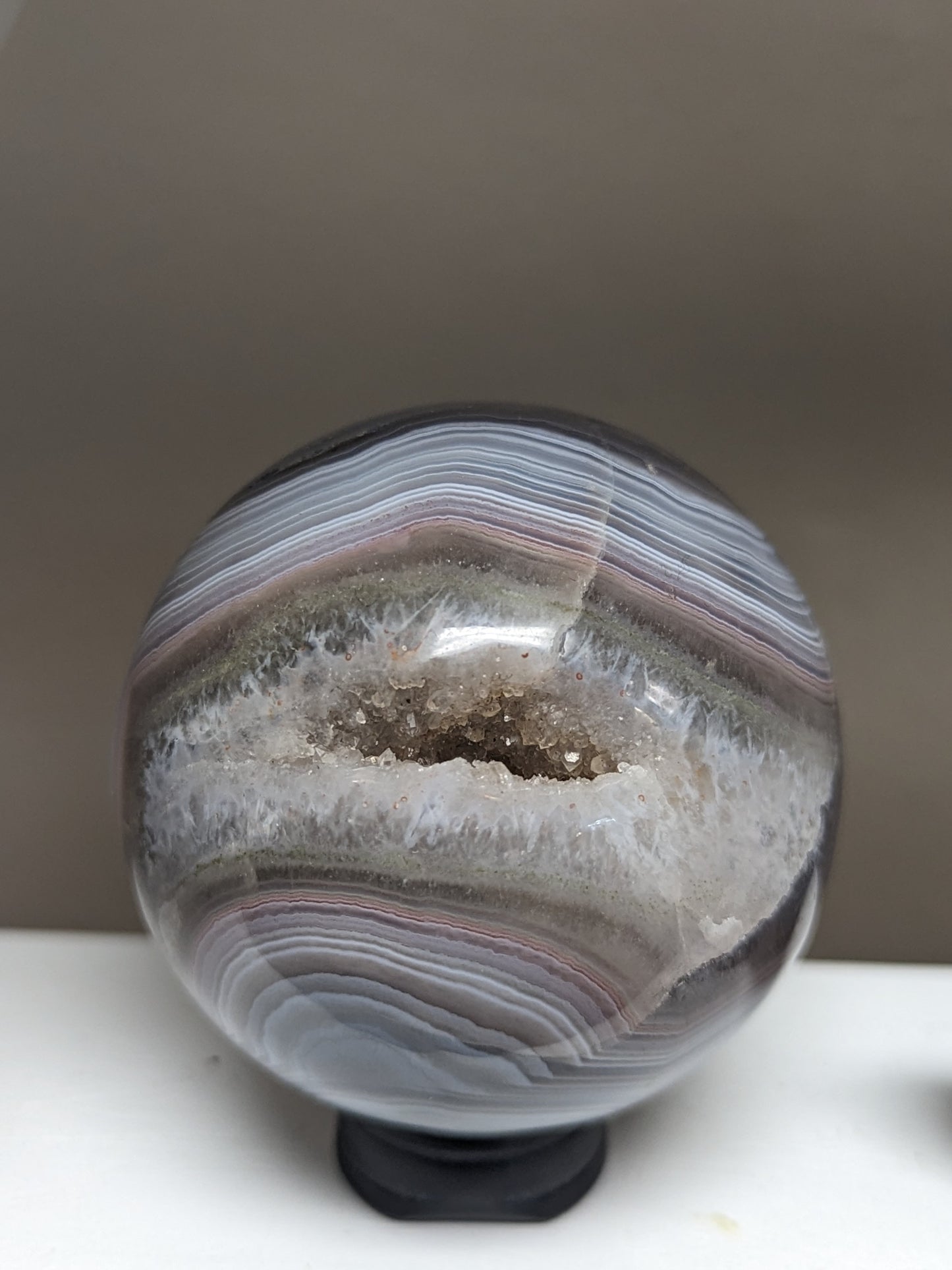 Blue Banded Agate Sphere "Bobby" #Z939459