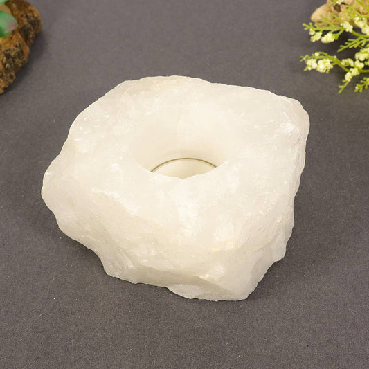 Clear Quartz Candle Holder | Crystal Home Décor
