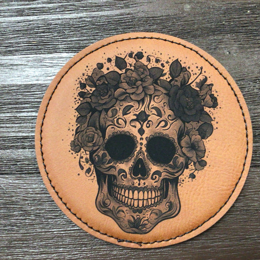 Sugar Skull Leatherette Coaster