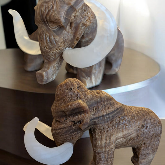 Brown Banded Calcite Woolly Mammoth