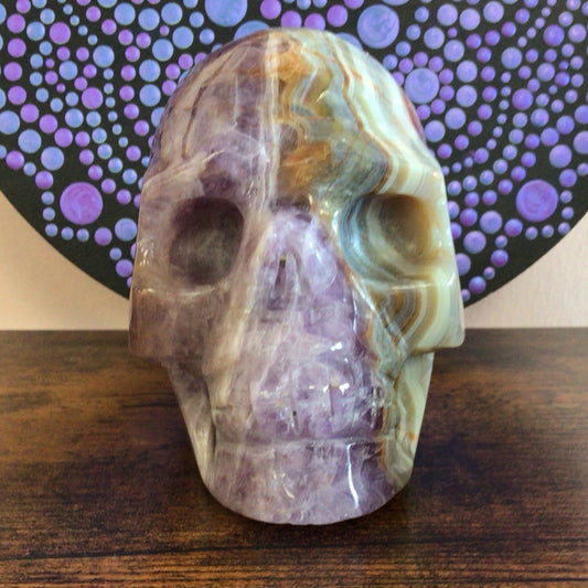 Crazy Lace and Amethyst Skull