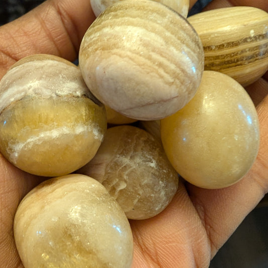 Yellow Banded Calcite Tumbles
