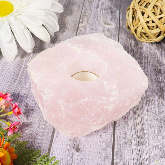 Rose Quartz Candle Holder