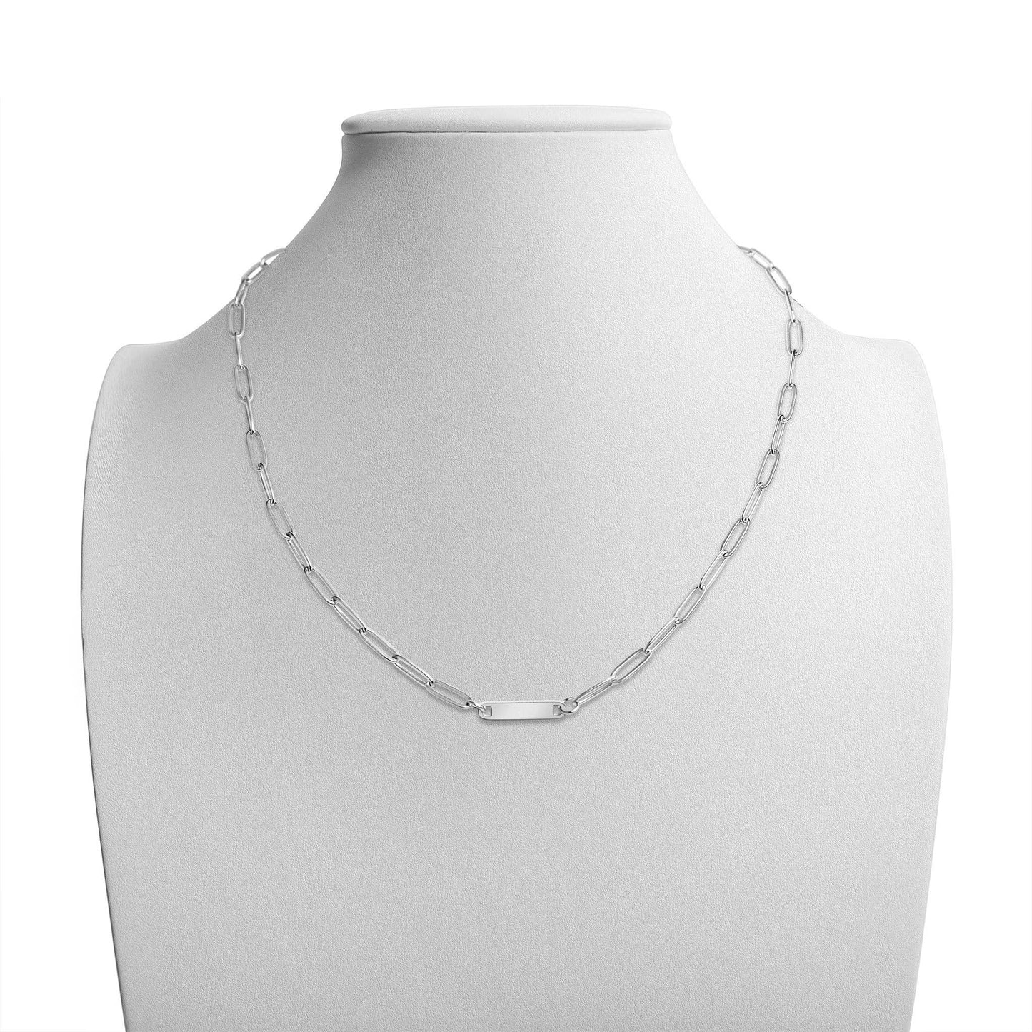 Mama Bear Engravable Paperclip Bar Necklace