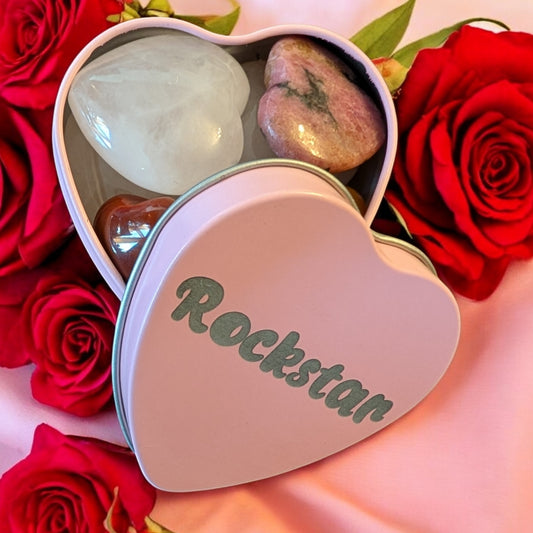 Mini Stone Filled Heart Tins