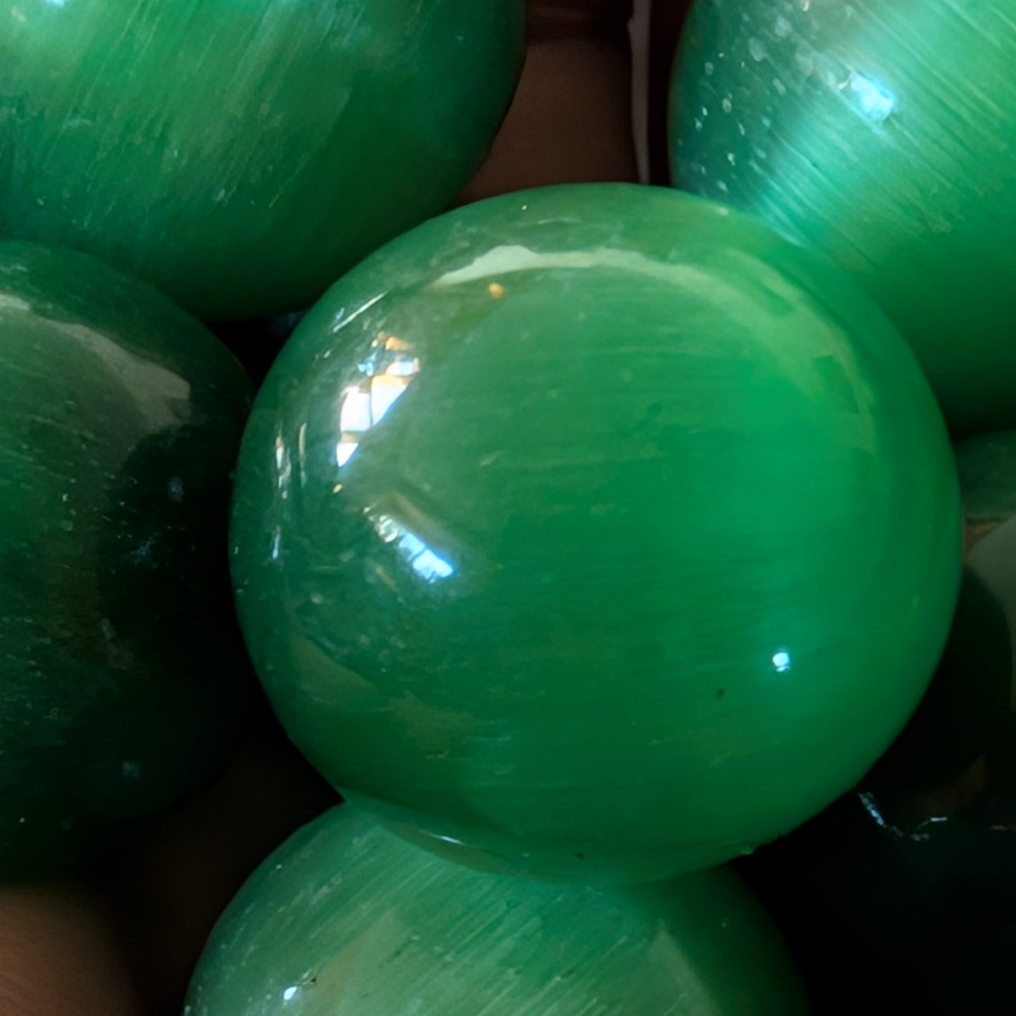 Green Cats Eye Mini Sphere