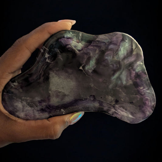 Deep Purple and Green Fluorite Bowl