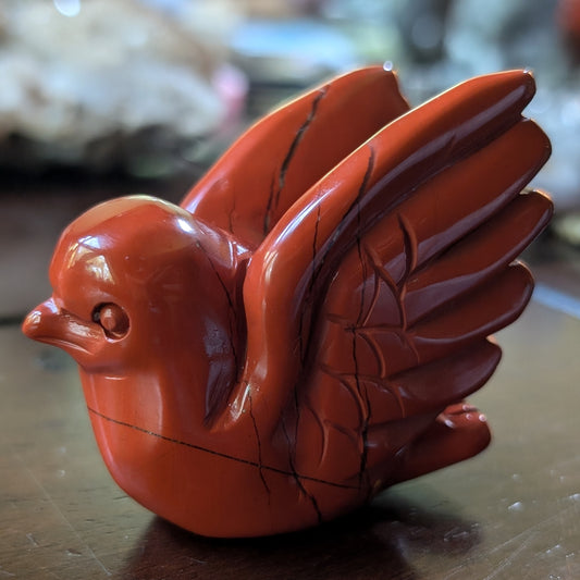 Red Jasper Bird Carving