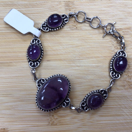 Amethyst Mixed Metal Bracelet