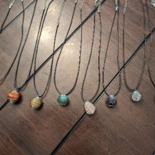 Spiral Cage Pendant Necklace