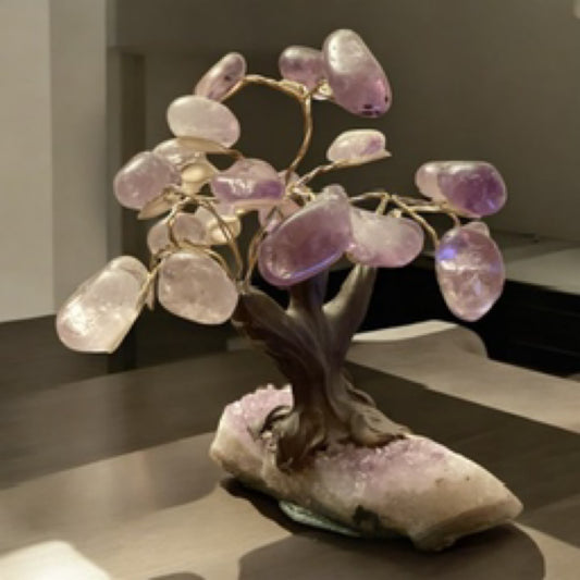 Large Amethyst Tree on Raw Amethyst