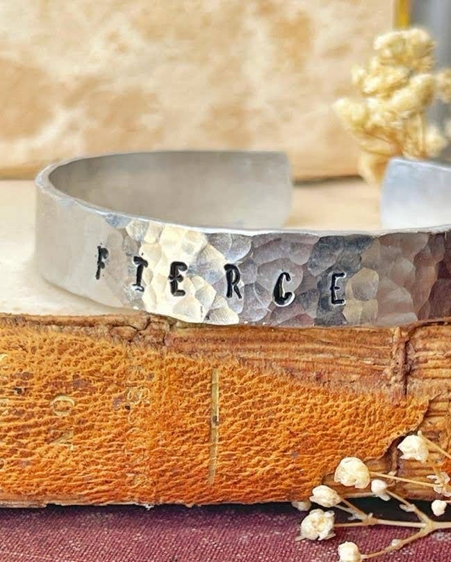 Fierce - Hand Hammered and Stamped Word Bracelet