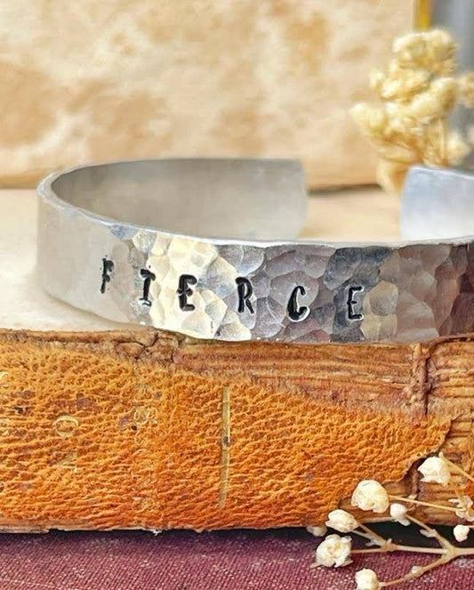 Fierce - Hand Hammered and Stamped Word Bracelet