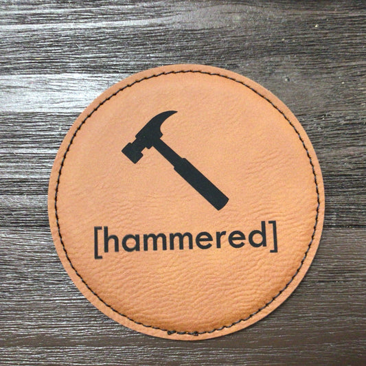 Hammered Leatherette Coaster