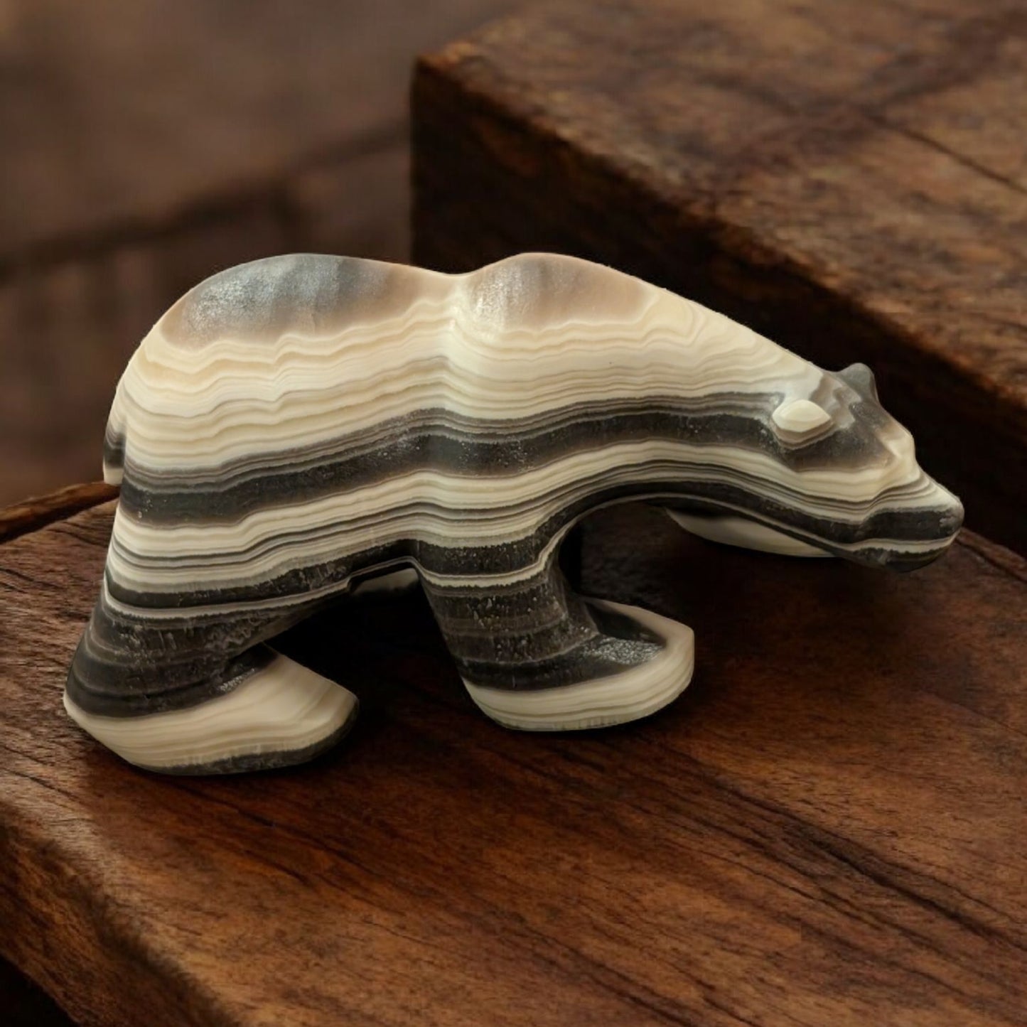 Medium Zebra Calcite Bear