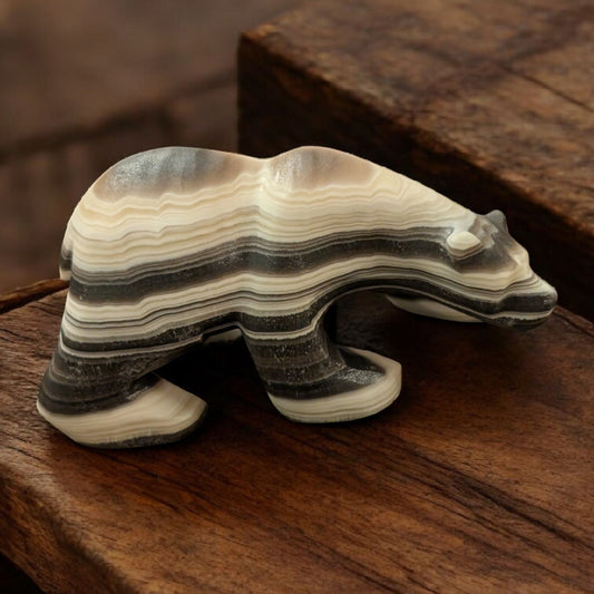 Medium Zebra Calcite Bear