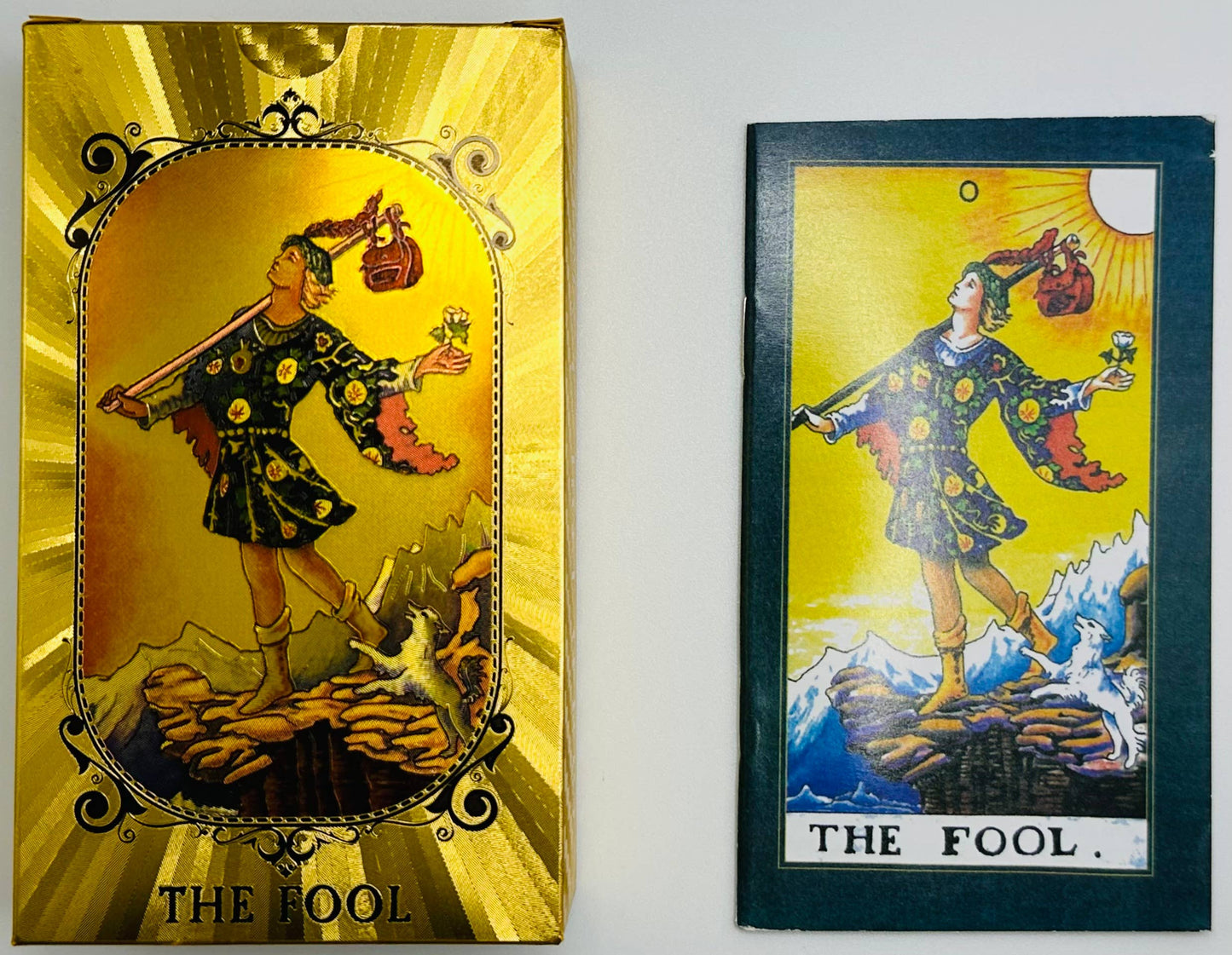 Gold Foil PVC Tarot Cards with Instruction Booklet