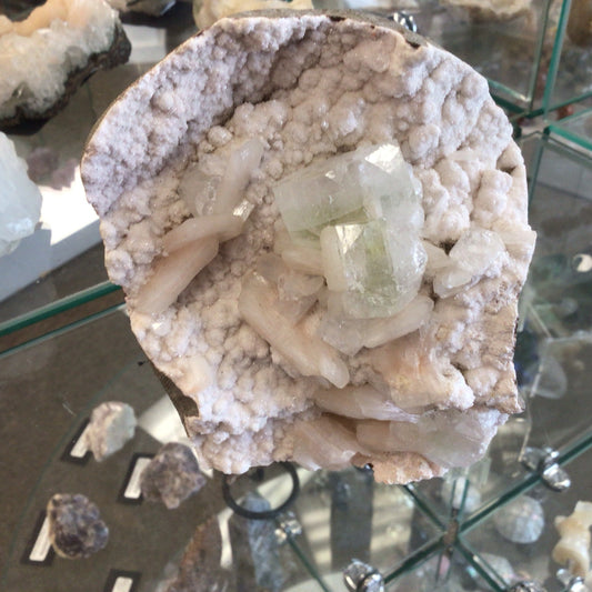 Apopholite & Stillbite on Basalt Matrix #398830