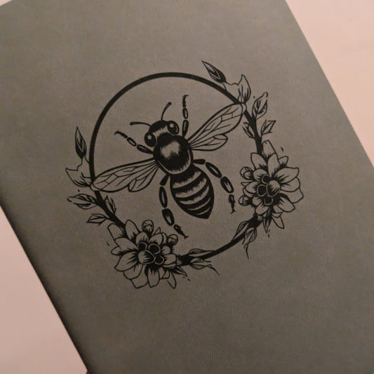 Floral Circle Bee Engraved Journal