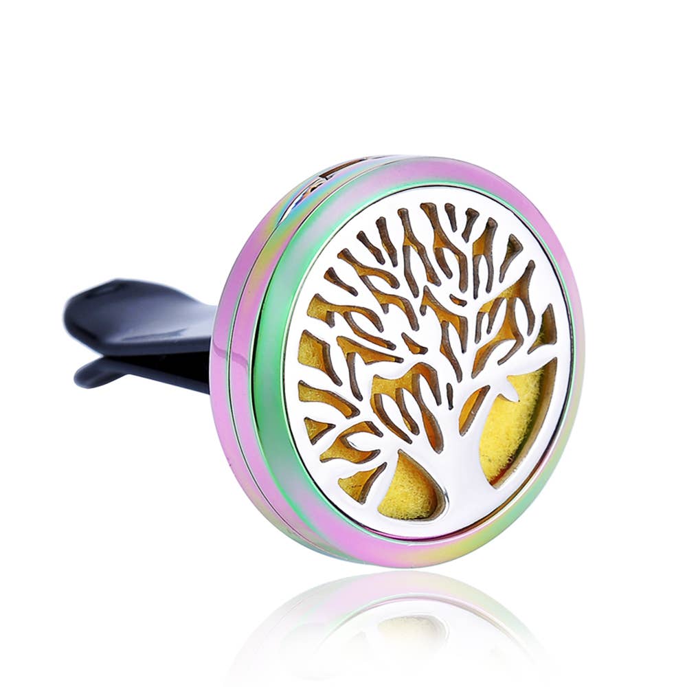 Rainbow Tree of Life Essential Oil Car Clip