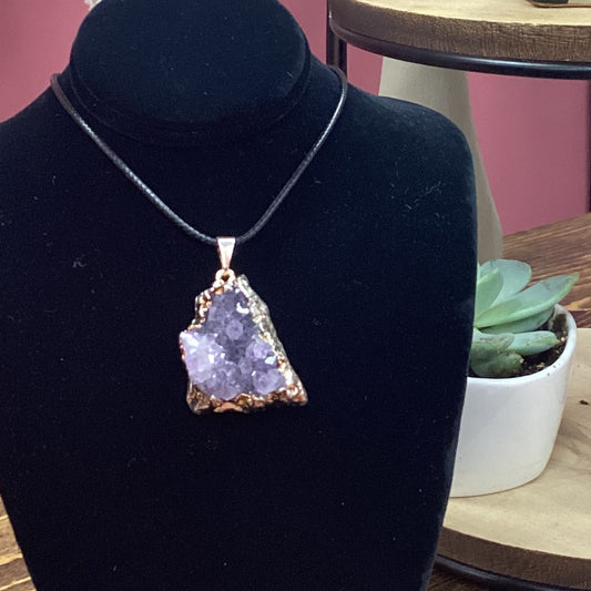 Amethyst Cluster Pendant Necklace
