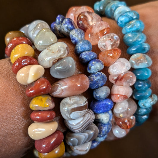 Large Chip Handmade Crystal Bracelets