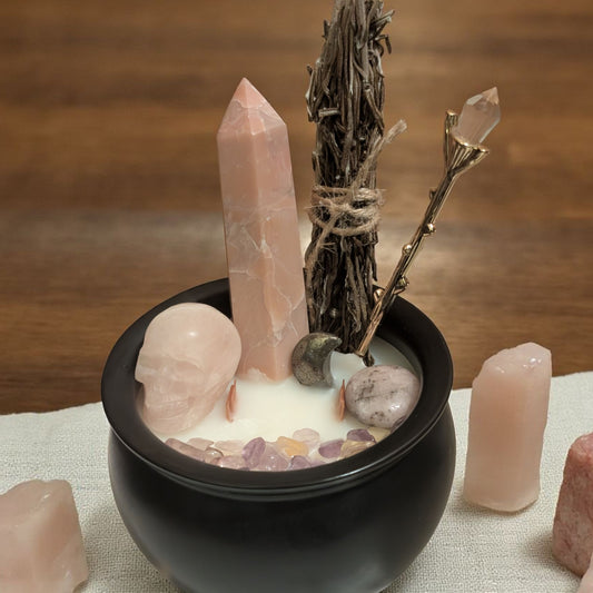 Love & Peace - Crystal Cauldron Intentions Candle