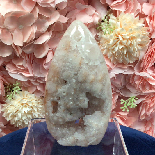 Pink Amethyst and Flower Agate Teardrop #774531L
