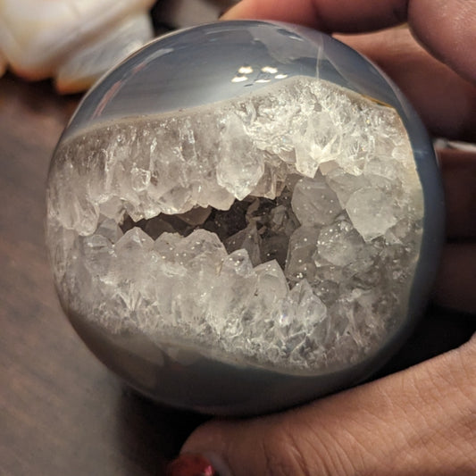 Blue Agate Sphere "Elvis"