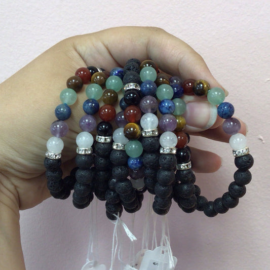 Lava Beaded Chakra Bracelet