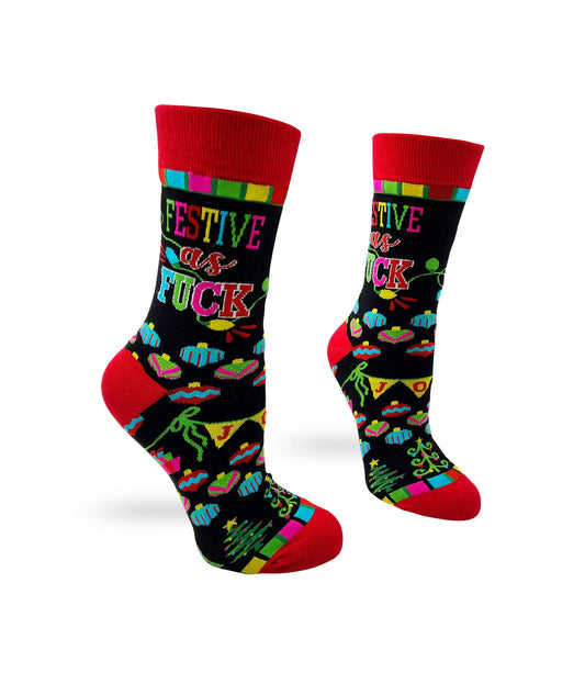 Festive as F#*k Sassy Women's Novelty Socks