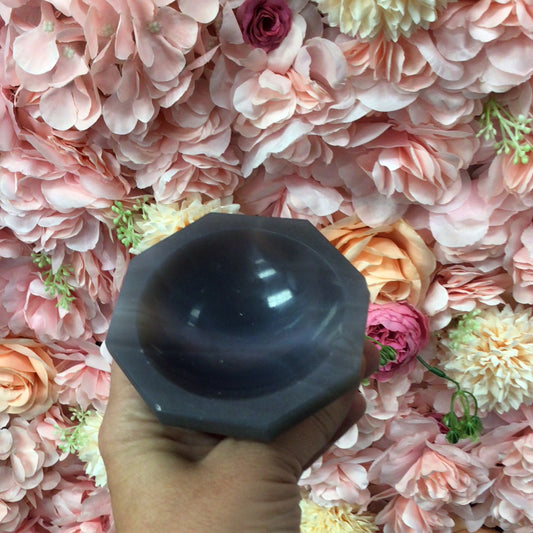 Blue Agate Hexagon Bowl