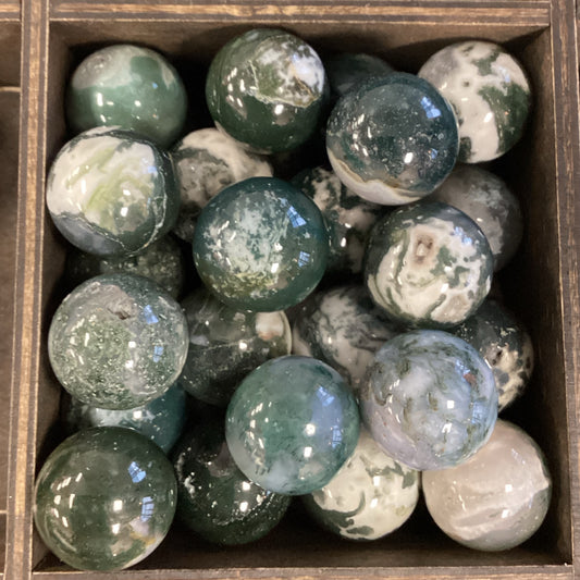Moss Agate Mini Spheres