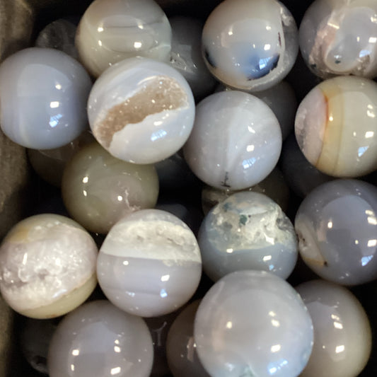 Blue Druzy Agate Mini Spheres