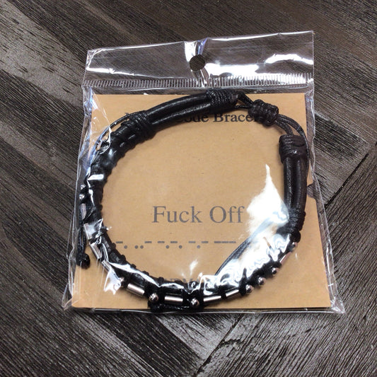 Large “F” Off Morse Code Bracelet