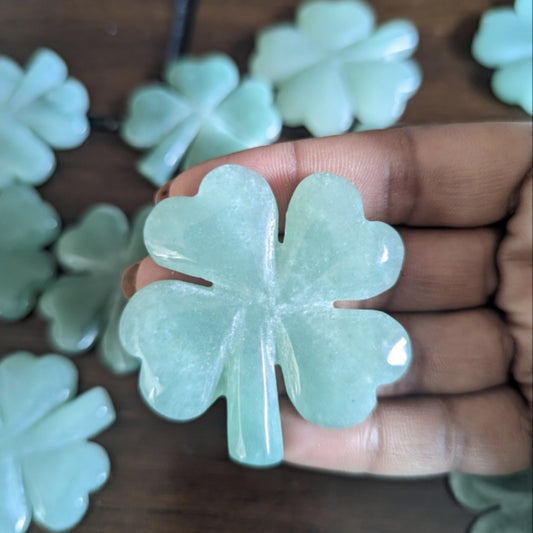 Green Adventurine Four Leaf Clovers
