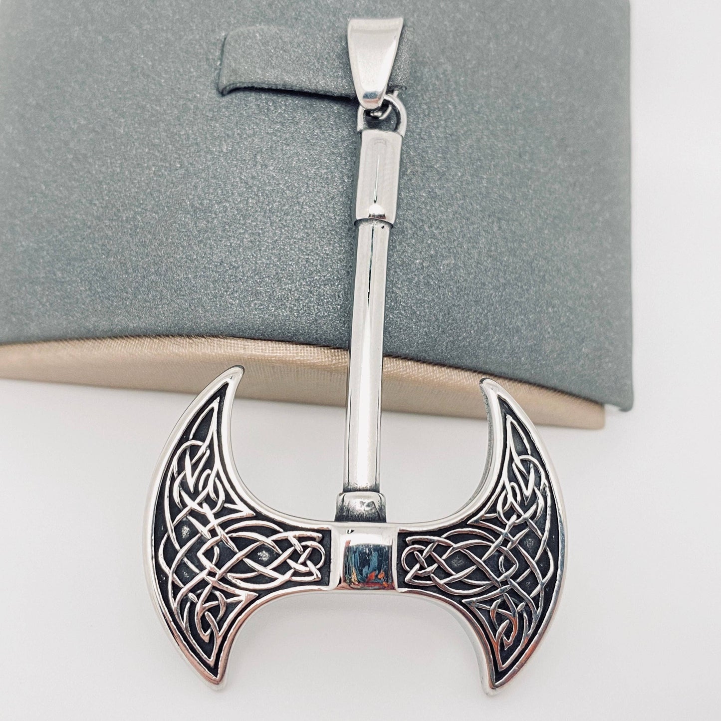 Viking Celtic Knot Double-sided Axe Stainless Steel Pendant
